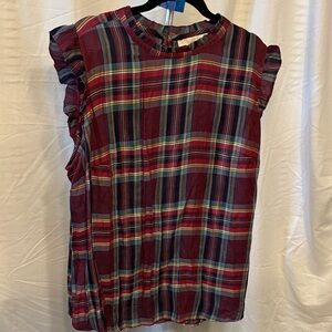 LOFT Plus Multicolor Plaid Top